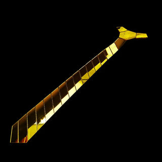 Cravates Gold Miroir Strip en acrylique doré, modèle géométrique