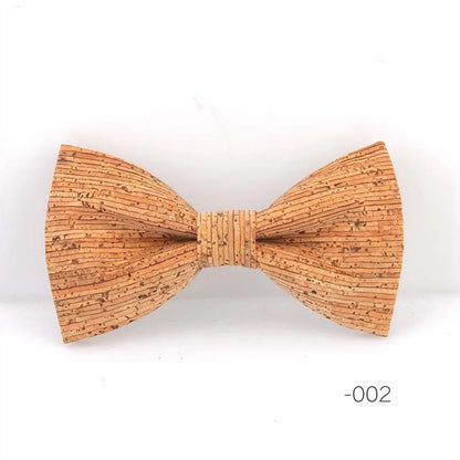 RBOCOTT Cork Wood Bow Tie Wooden Bow Ties Men's Novelty Handmade Solid Bowtie For Men Wedding Party Accessories Neckwear