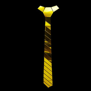 Cravates Gold Miroir Strip en acrylique doré, modèle géométrique