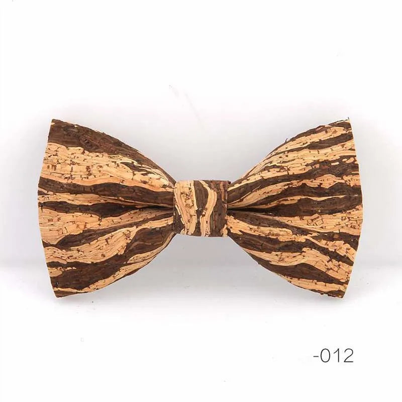 RBOCOTT Cork Wood Bow Tie Wooden Bow Ties Men's Novelty Handmade Solid Bowtie For Men Wedding Party Accessories Neckwear