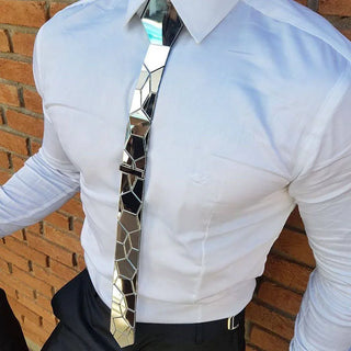 Cravate Silver en Plexiglas acrylique Miroir brillant