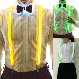 Bretelles lumineuses LED pour hommes, unisexe, 3 bretelles à Clips, Vintage, élastiques en forme de Y