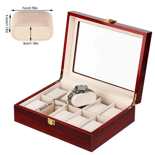 Boîte de montre en bois de luxe 1/2/3/5/6/10/12 grilles organisateurs de montres