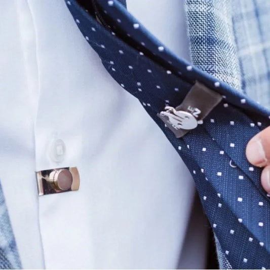 Pince à cravate magnétique Invisible, fixation automatique, en acier inoxydable