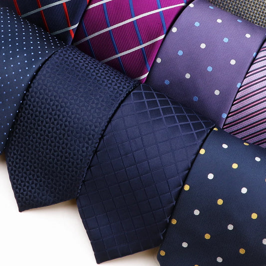Cravate classique en Polyester à rayures bleues