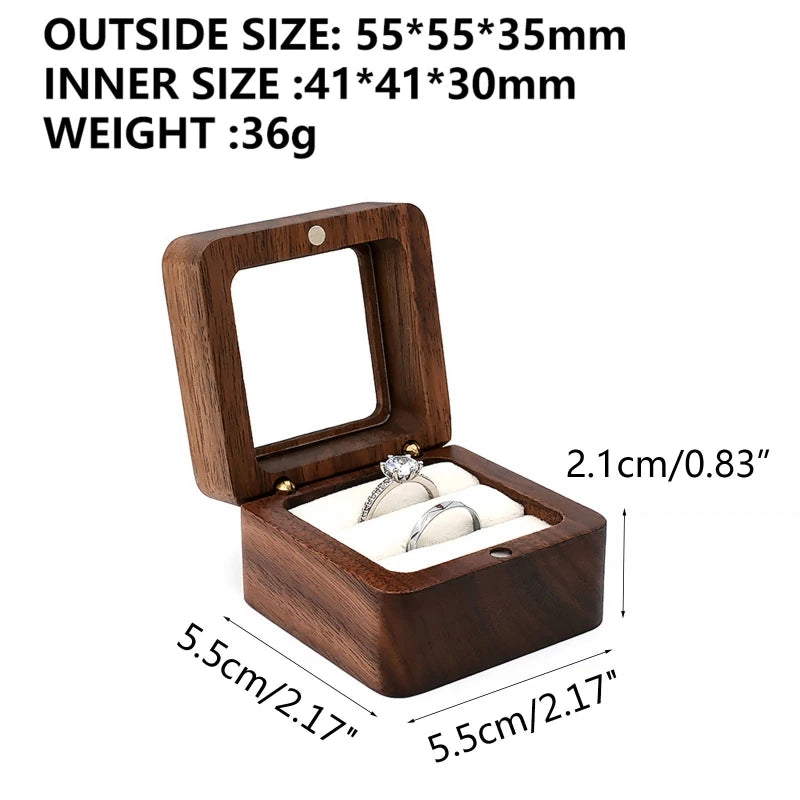Wedding Wooden Box with Soft Interior Holder Single/Double Slot Jewelry Box Storage Box Jewelry Organizer Ring Box Gift 57BD