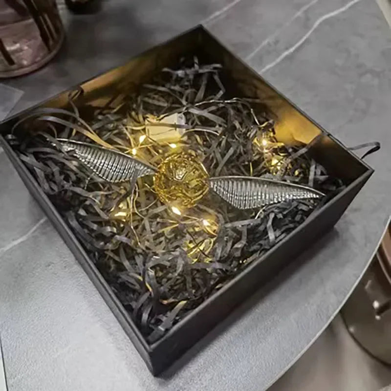 Golden Snitch Ring Box Proposal Diamond Box Wedding Rings Creative Jewelry Storage Boxes Exhibitor Birthday Gift for Girlfriend