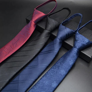 Men Zipper Tie Lazy Ties Fashion 6cm Business Necktie For Man Skinny Slim Narrow Party Wedding Necktie corbatas para hombre