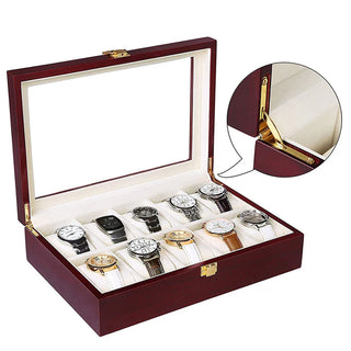 Boîte de montre en bois de luxe 1/2/3/5/6/10/12 grilles organisateurs de montres