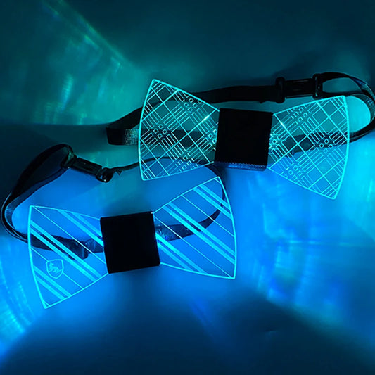 Nœud Papillon Transparent LED Lumineux